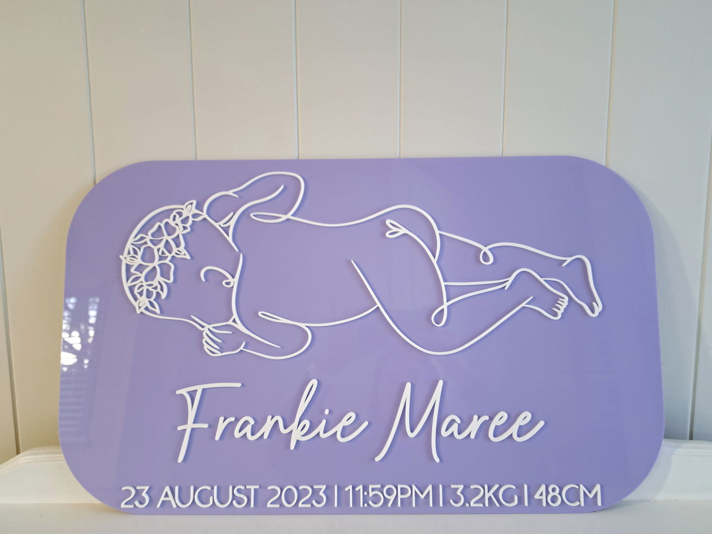 1:1 Scale Baby Birth Board - Acrylic - Lou James Creations
