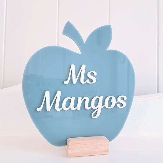Teacher Apple Desk Plaque and Stand