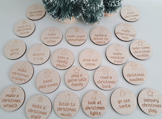 Advent Calendar Wooden Tokens - Lou James Creations