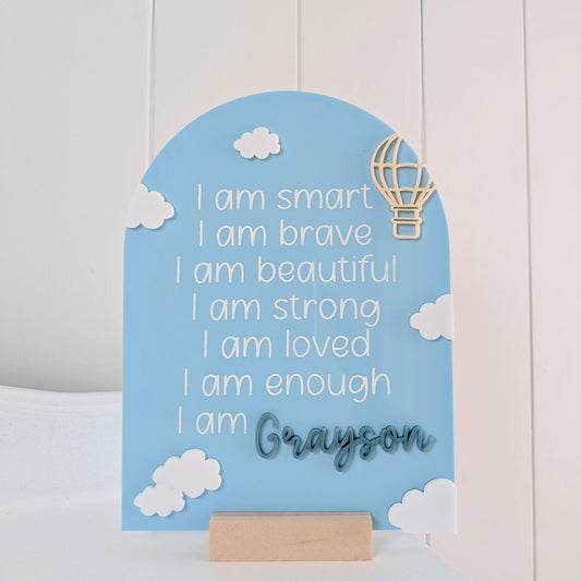 Hot Air Balloon - Acrylic Affirmation Arch - Lou James Creations
