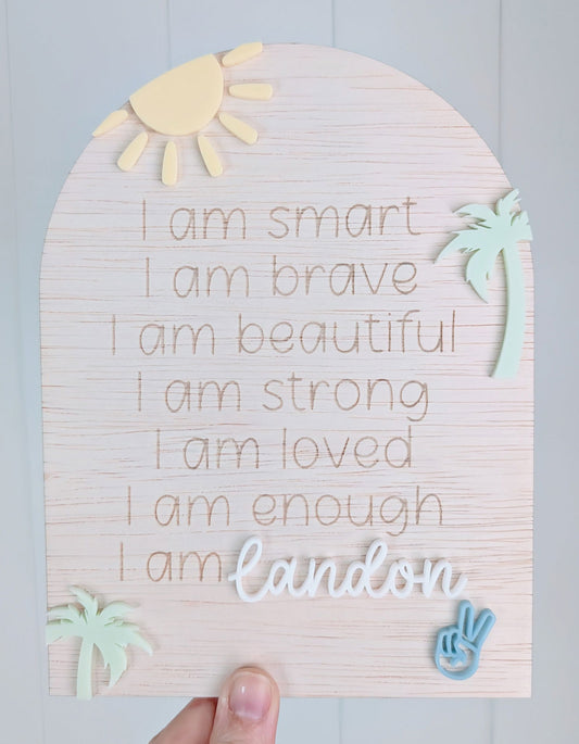 Palm Vibes - Wooden Affirmation Arch - Lou James Creations