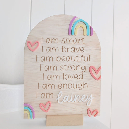 Rainbow Hearts - Wooden Affirmation Arch - Lou James Creations