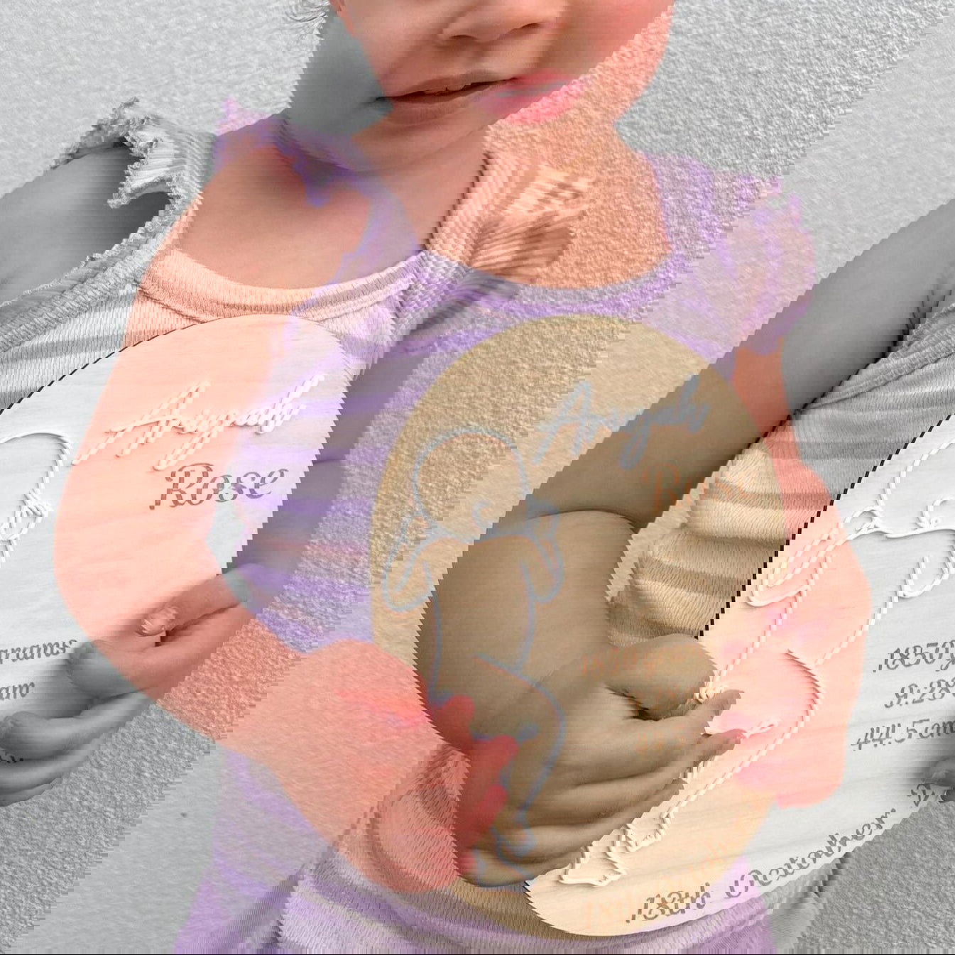Baby Birth Details Oval - Lou James Creations