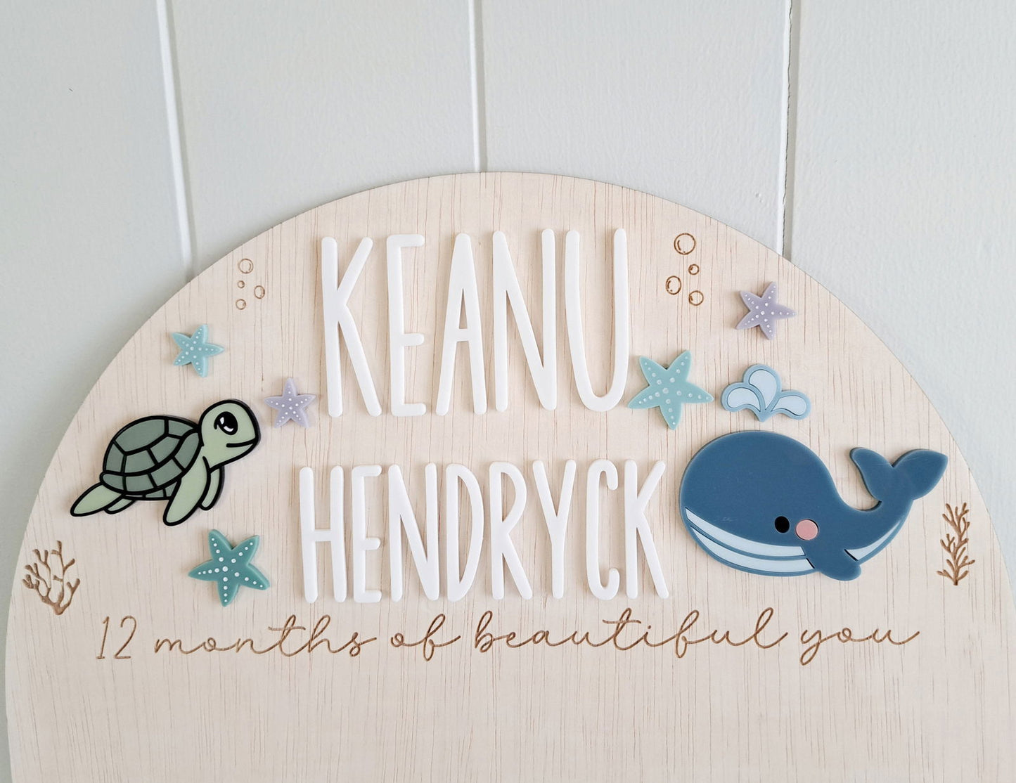 Birthday 12 Month Photo Board - Under the Sea Theme - Lou James Creations