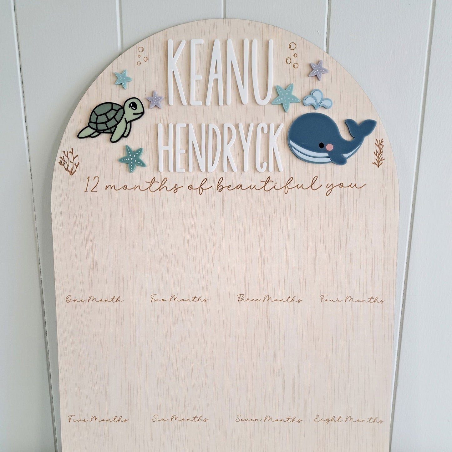 Birthday 12 Month Photo Board - Under the Sea Theme - Lou James Creations
