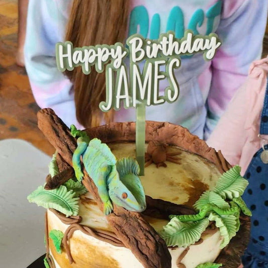 Cake Topper Double Layer - Happy Birthday - Lou James Creations