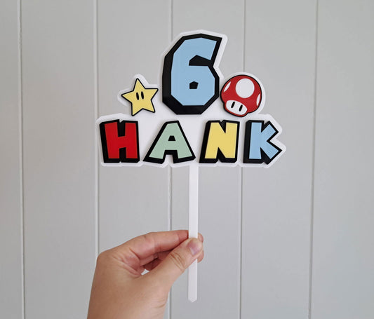 Cake Topper Double Layer - Mario Theme - Lou James Creations