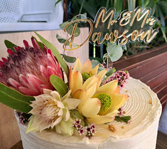 Cake Topper Double Layer - Mr & Mrs - Lou James Creations