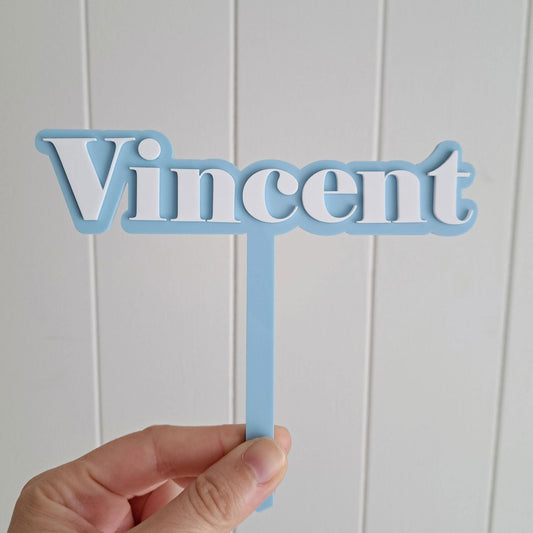 Cake Topper Double Layer - Name - Lou James Creations