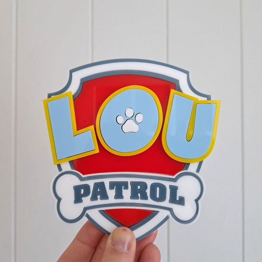 Cake Topper Double Layer - Patrol Theme - Lou James Creations