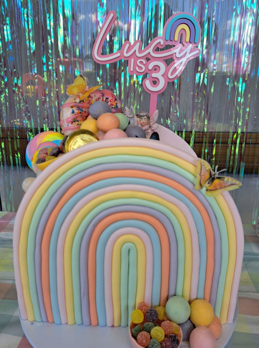 Cake Topper Double Layer - Rainbow - Lou James Creations