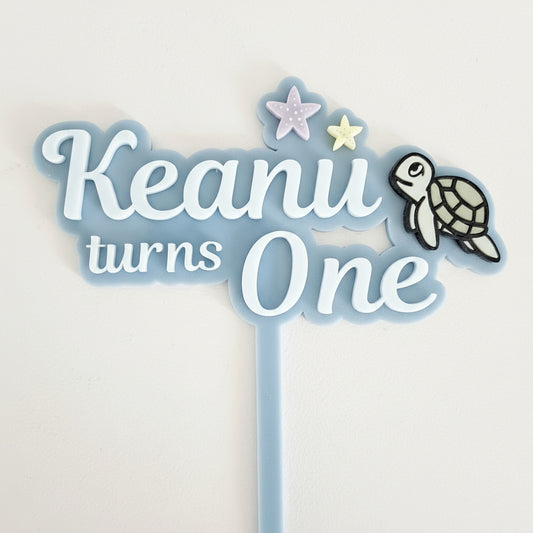 Cake Topper Double Layer - Under the Sea Theme - Lou James Creations