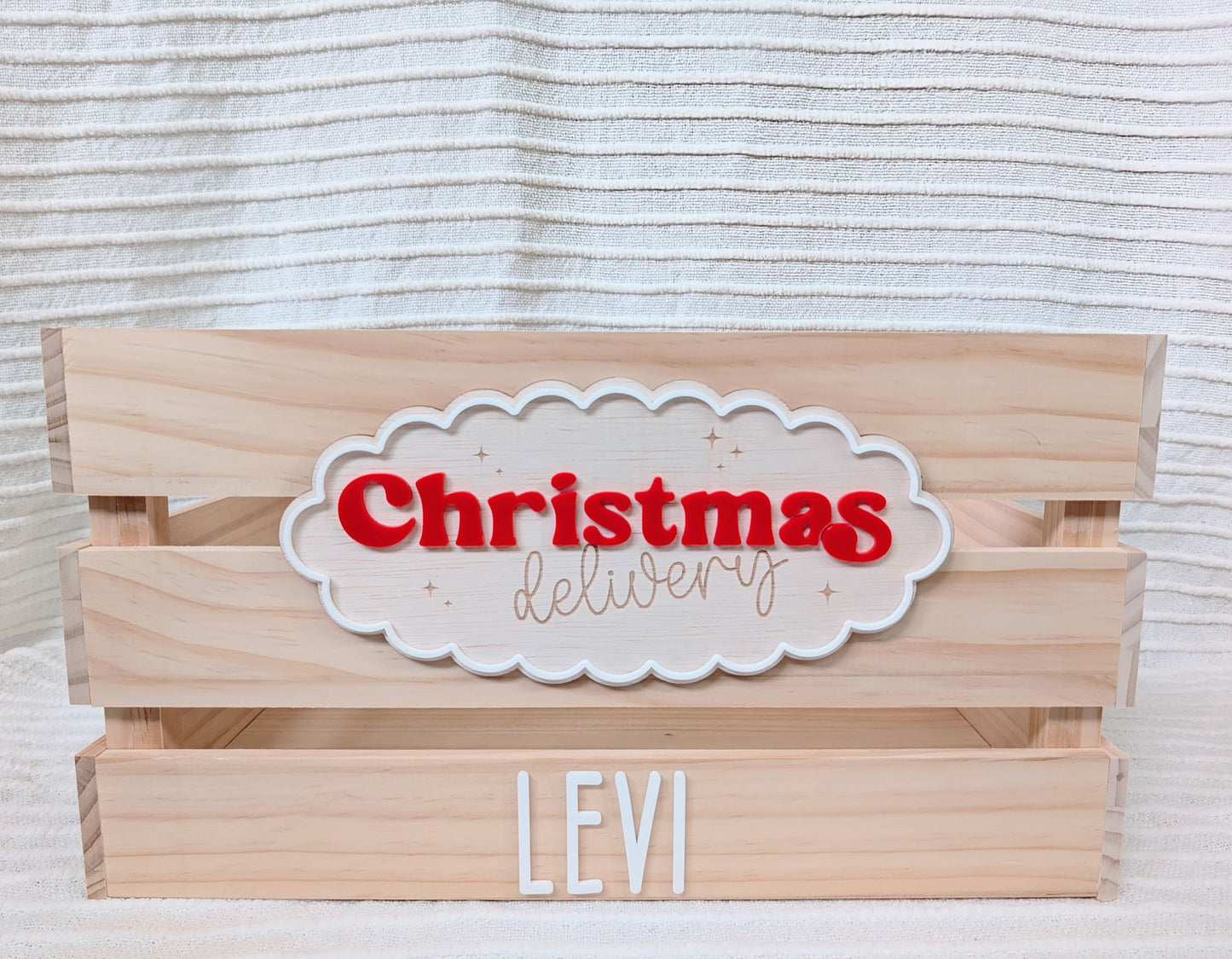 Christmas Delivery Scallop Crate - Interchangeable for Easter and Birthday - Lou James Creations