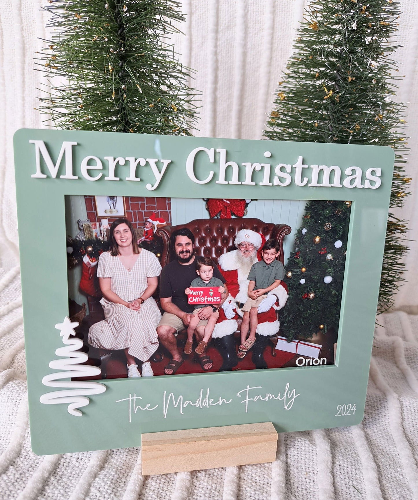 Christmas Photo Frame with wooden stand - Lou James Creations