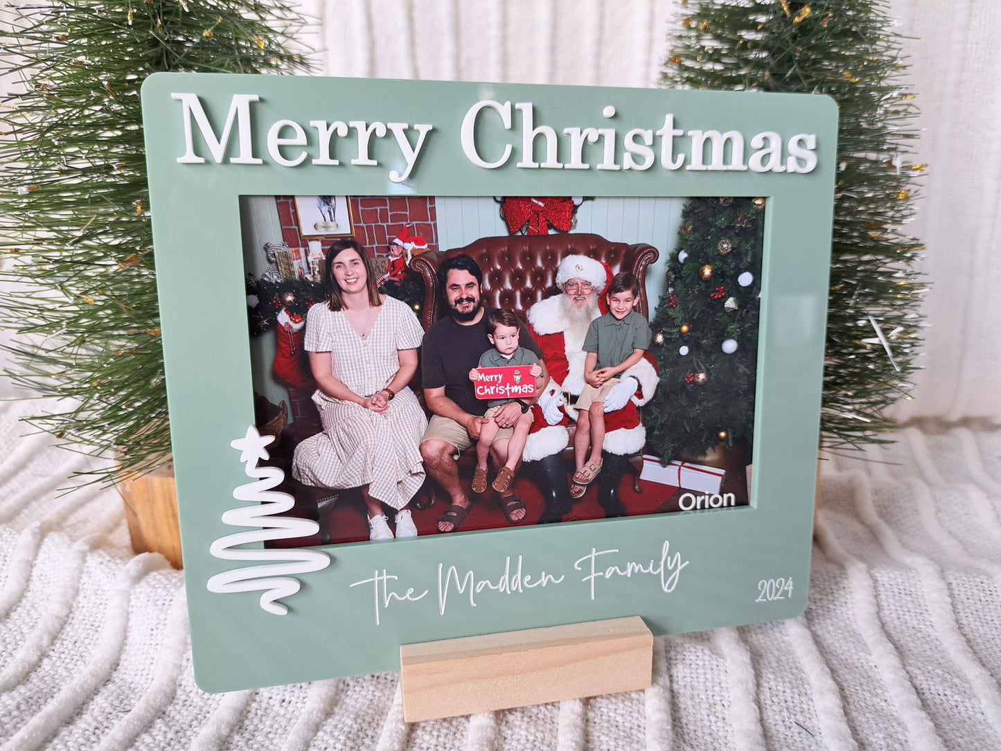 Christmas Photo Frame with wooden stand - Lou James Creations