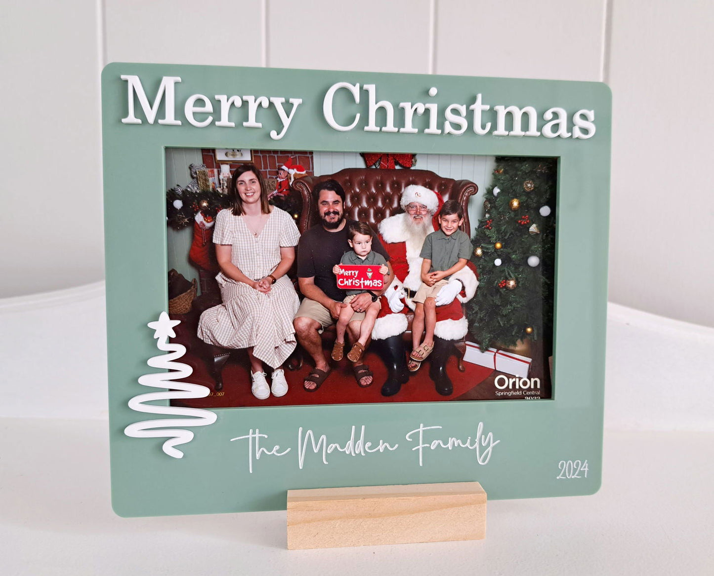 Christmas Photo Frame with wooden stand - Lou James Creations