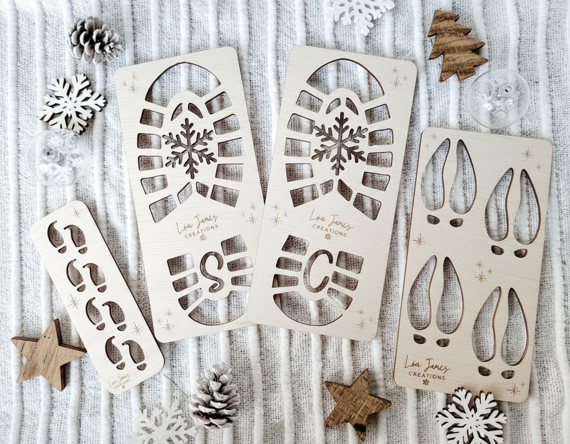 Christmas Santa, Reindeer & Elf Feet Stencil Bundle - Lou James Creations