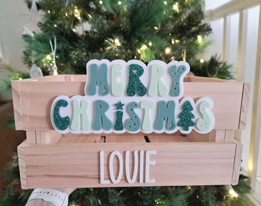 Christmas Star Crate - Interchangeable for Easter and Birthday - Lou James Creations