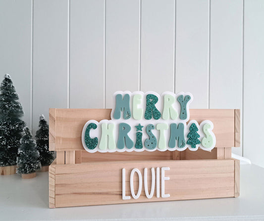 Christmas Star Crate - Interchangeable for Easter and Birthday - Lou James Creations