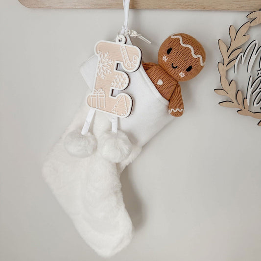 Christmas Stocking with Personalised Tag - Lou James Creations