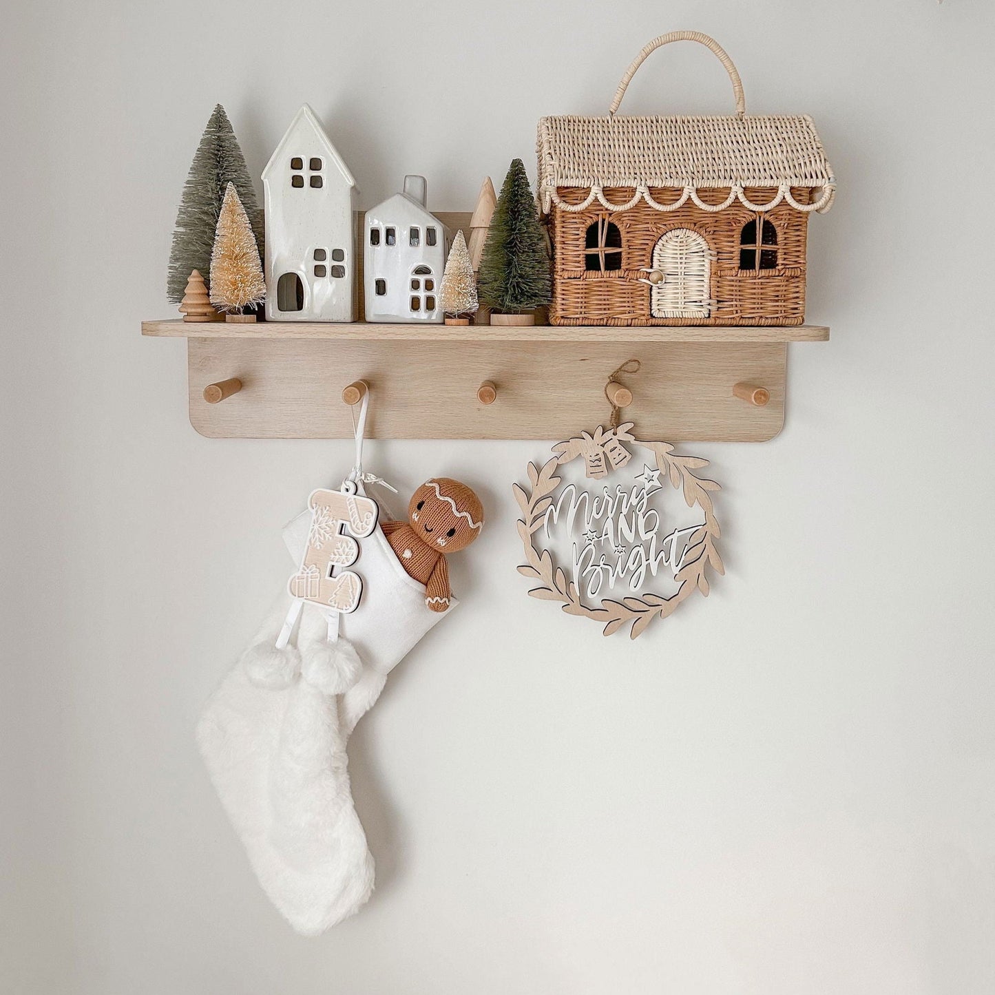 Christmas Stocking with Personalised Tag - Lou James Creations