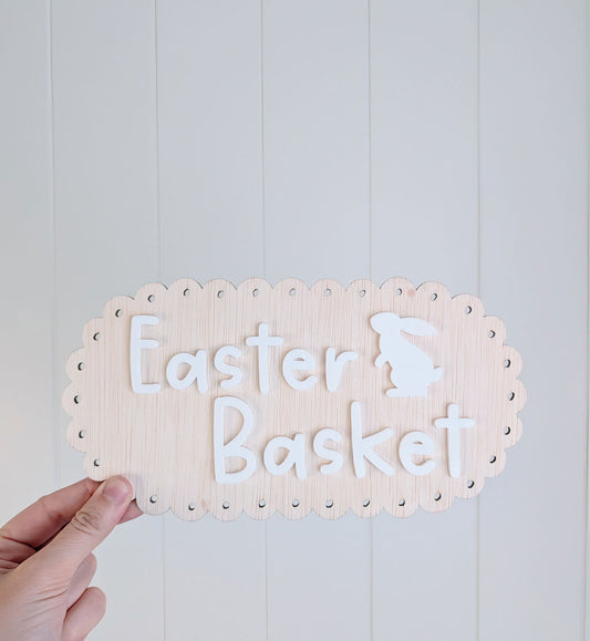Easter Basket White Plaque - Large Crate Size - Lou James Creations