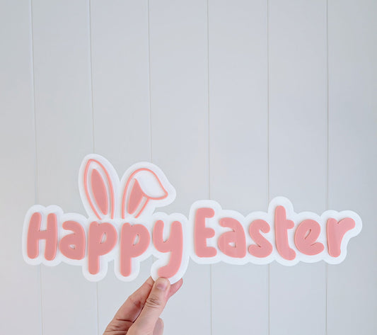 Easter Bunny Ear Blush Pink Plaque - Large Crate Size - Lou James Creations