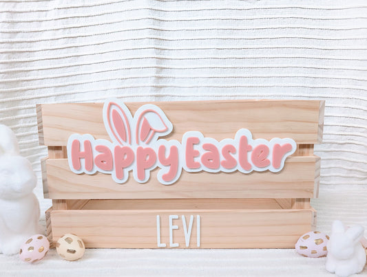 Easter Bunny Ear Crate - Interchangeable for Christmas and Birthday - Lou James Creations