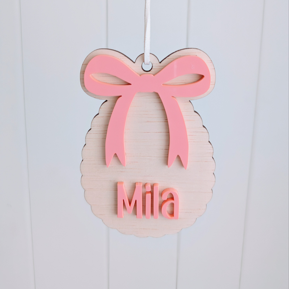 Easter Egg Bow Tag - Mila - Lou James Creations