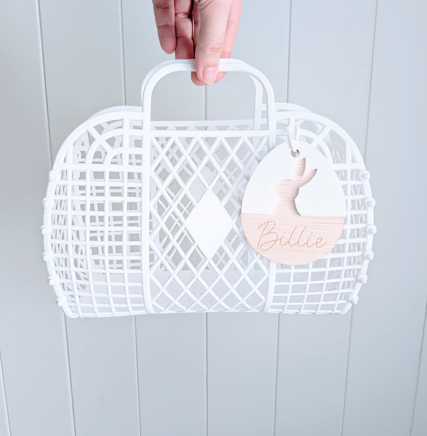 Easter Egg Bunny Silhouette Tag - Lou James Creations