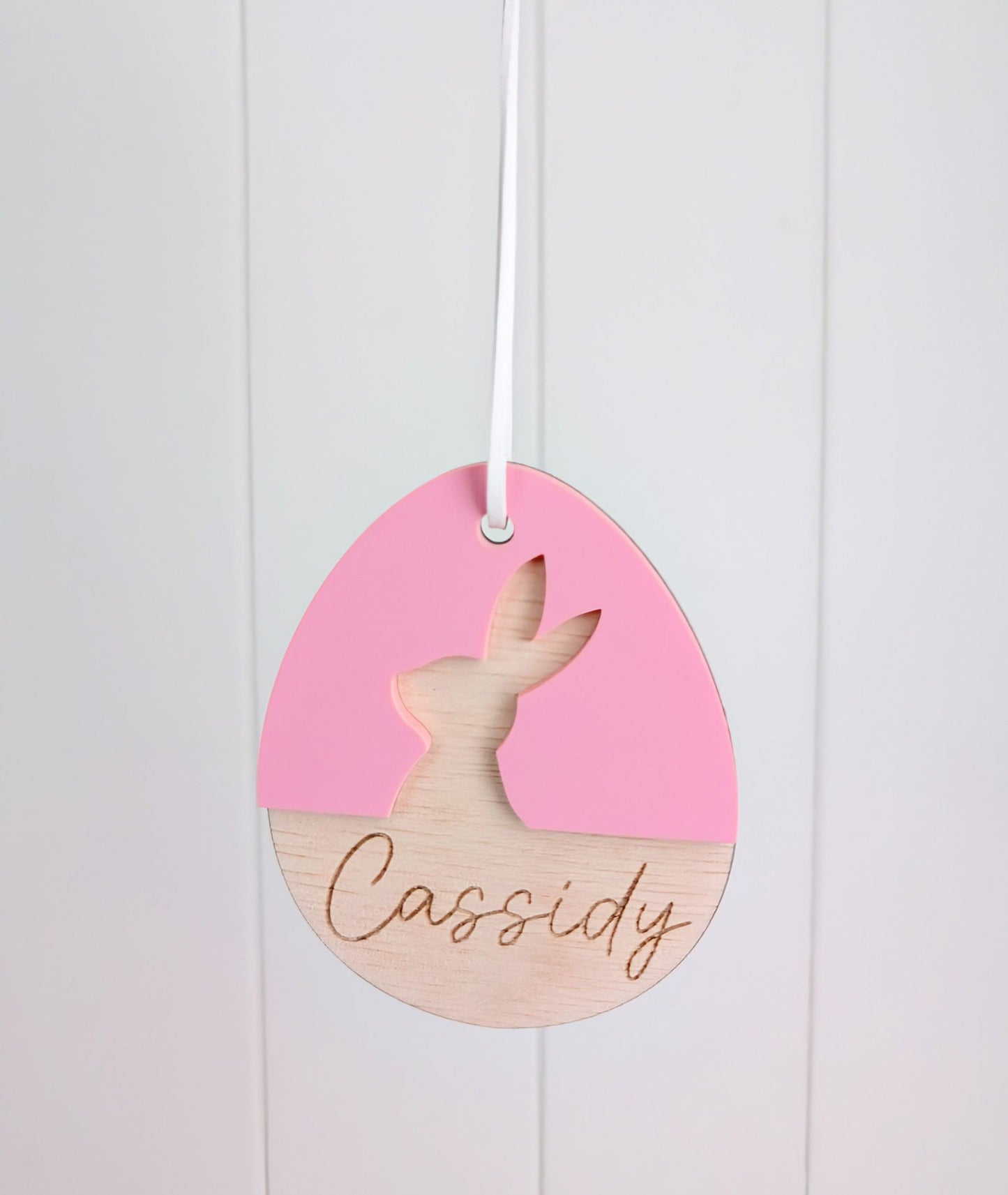 Easter Egg Bunny Silhouette Tag - Lou James Creations
