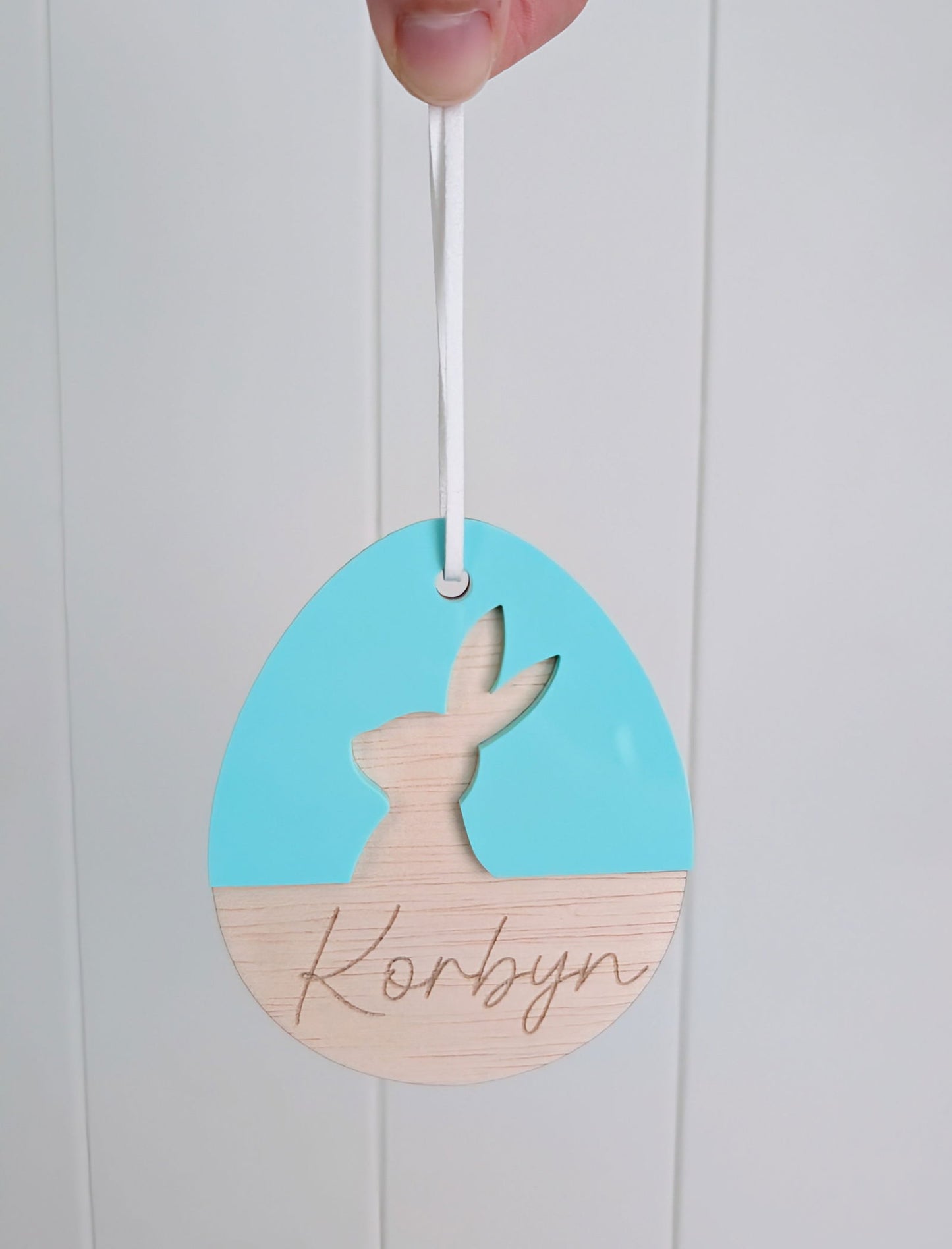 Easter Egg Bunny Silhouette Tag - Lou James Creations