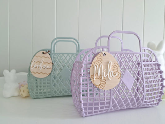 Easter Egg Daisy Wooden Tag - Lou James Creations