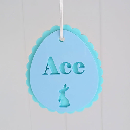 Easter Egg Scallop Double Layer Tag - Lou James Creations