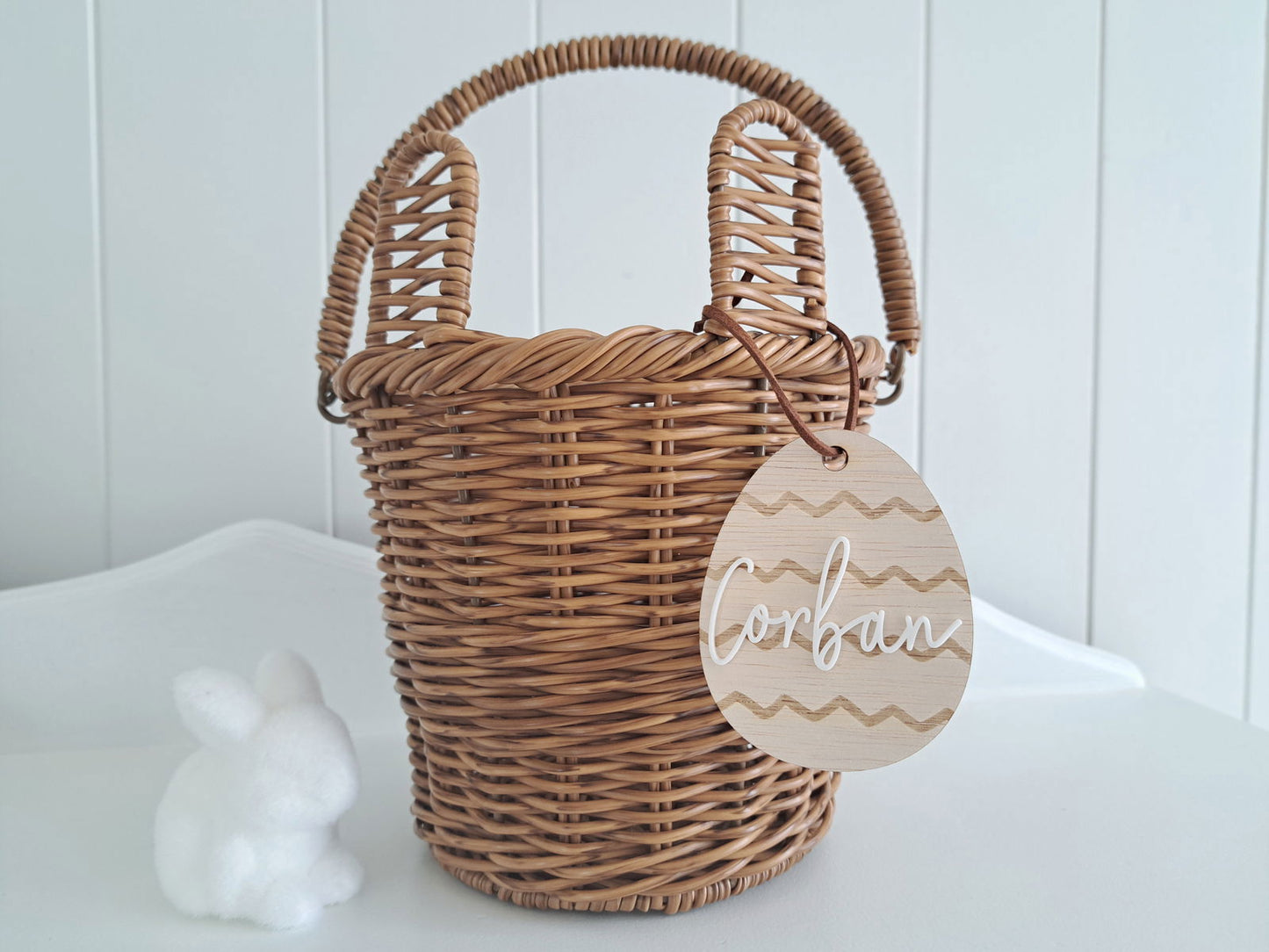 Easter Egg Zig Zag Wooden Tag - Lou James Creations
