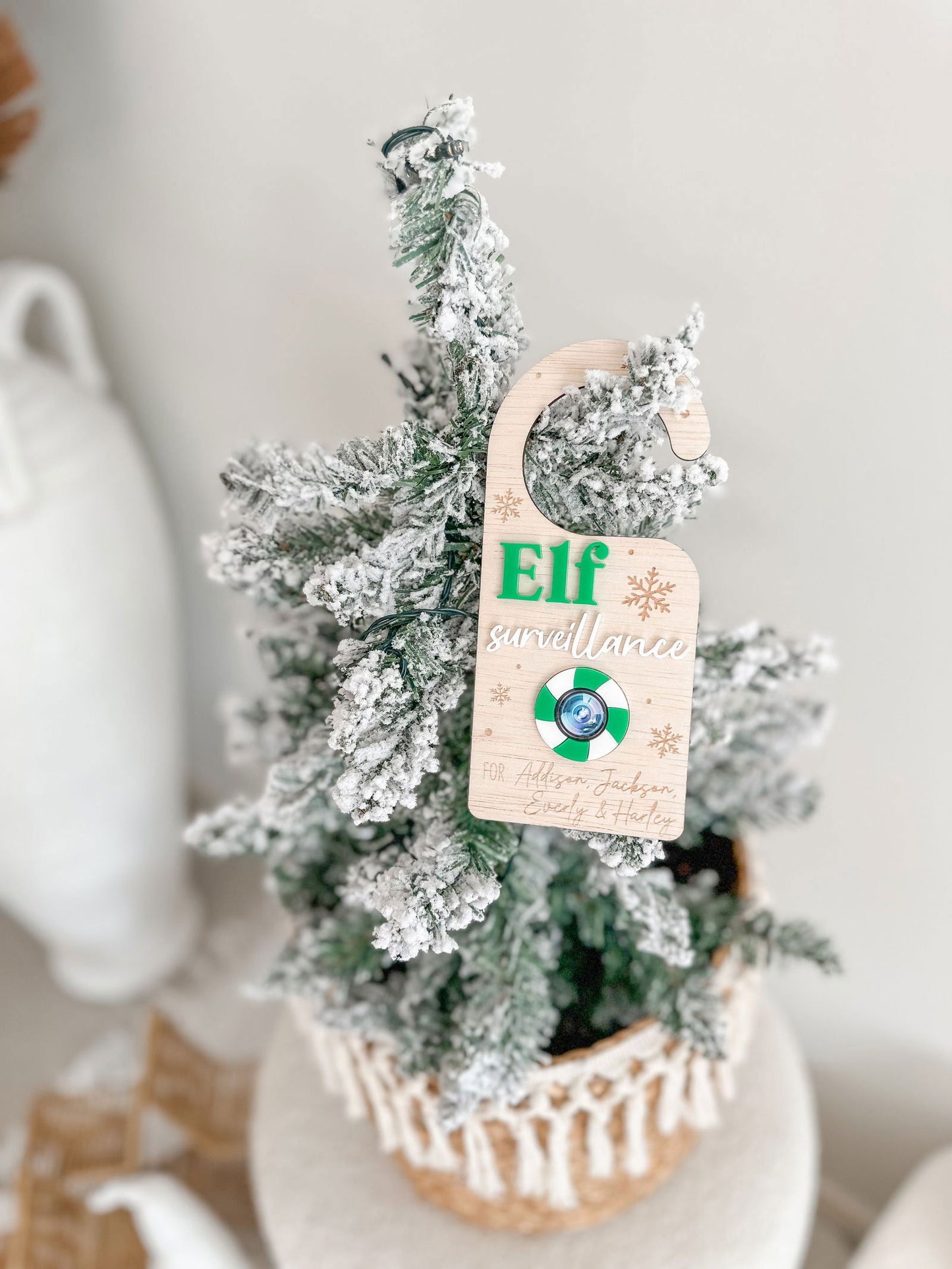 Elf Surveillance Door Hanger - Lou James Creations