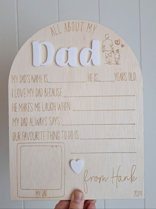 Father's Day Interview Board - Lou James Creations