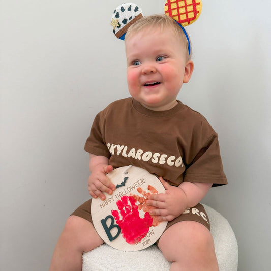 Halloween BOO Handprint Plaque - Lou James Creations