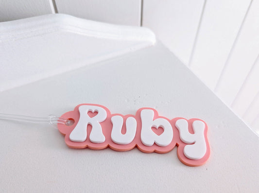 Hearts Bag Tag - Lou James Creations