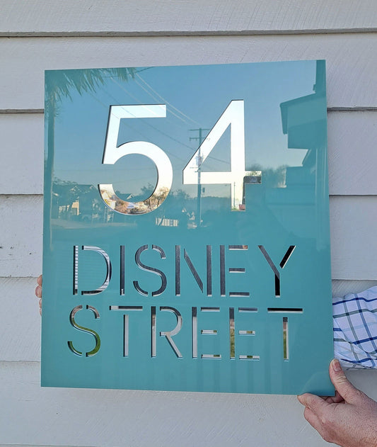House Sign Street Address - Rectangle - Lou James Creations
