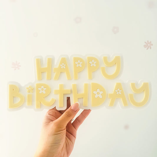 LARGE Crate with Birthday Flowers Plaque