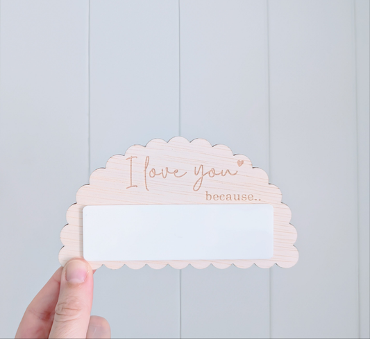 I love you because Fridge Magnet - Lou James Creations