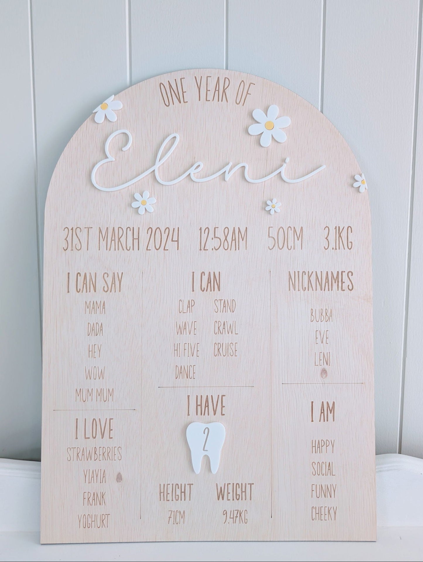 Milestone Board - Daisy Theme - Lou James Creations