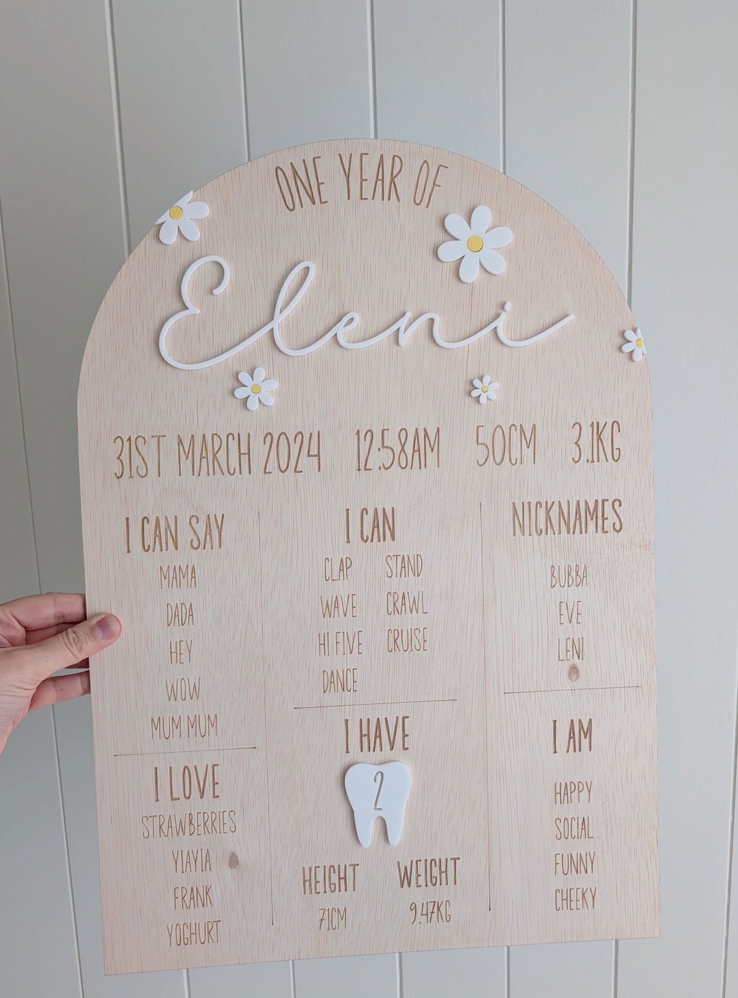 Milestone Board - Daisy Theme - Lou James Creations