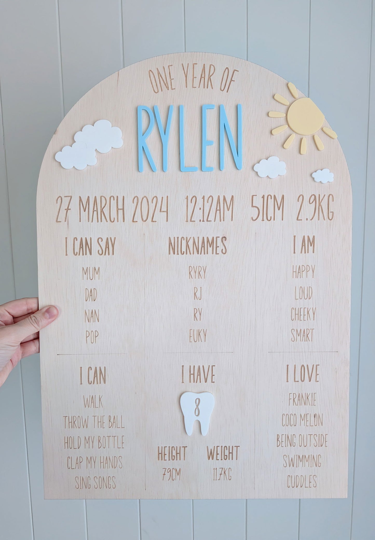 Milestone Board - Sun and Cloud Theme - Lou James Creations