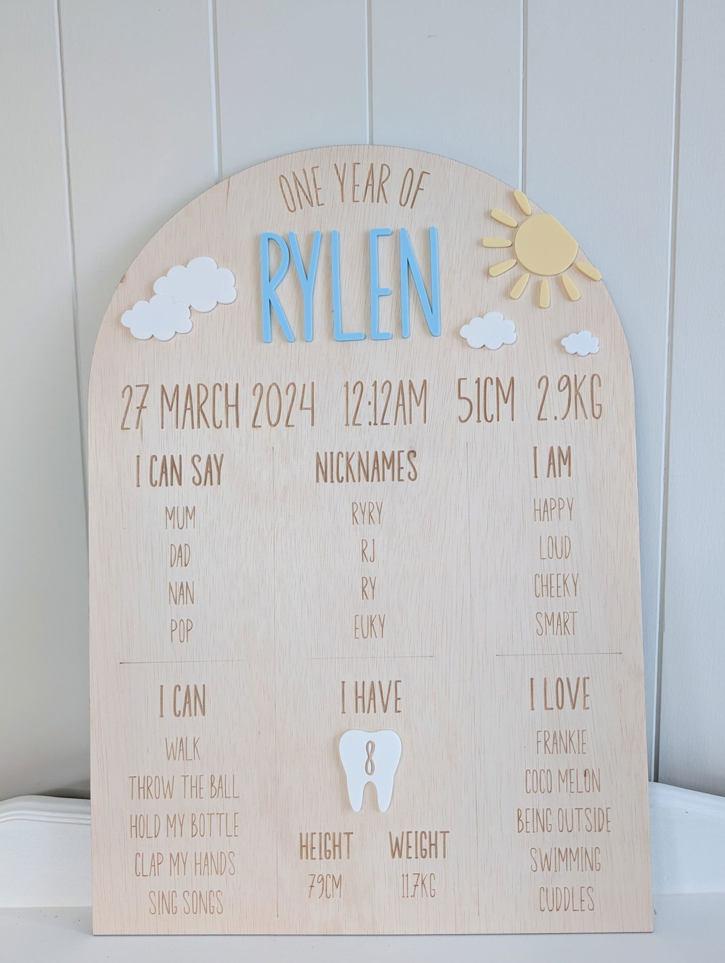 Milestone Board - Sun and Cloud Theme - Lou James Creations