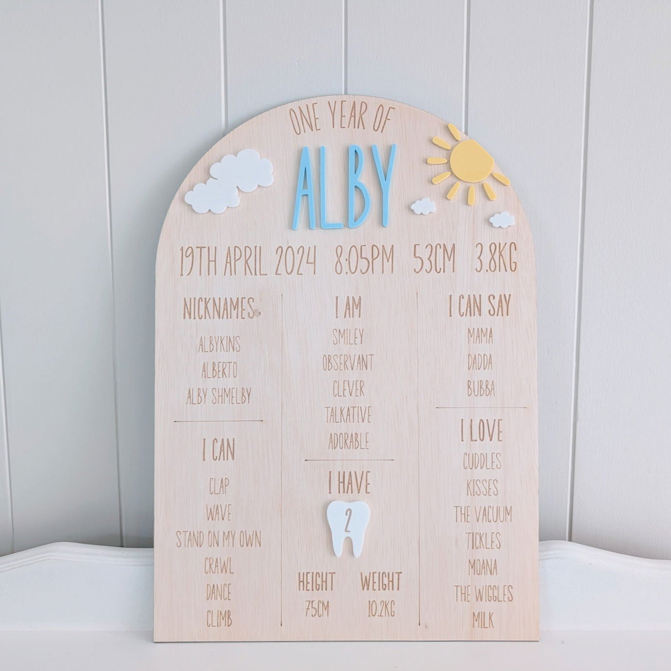 Milestone Board - Sun and Cloud Theme - Lou James Creations