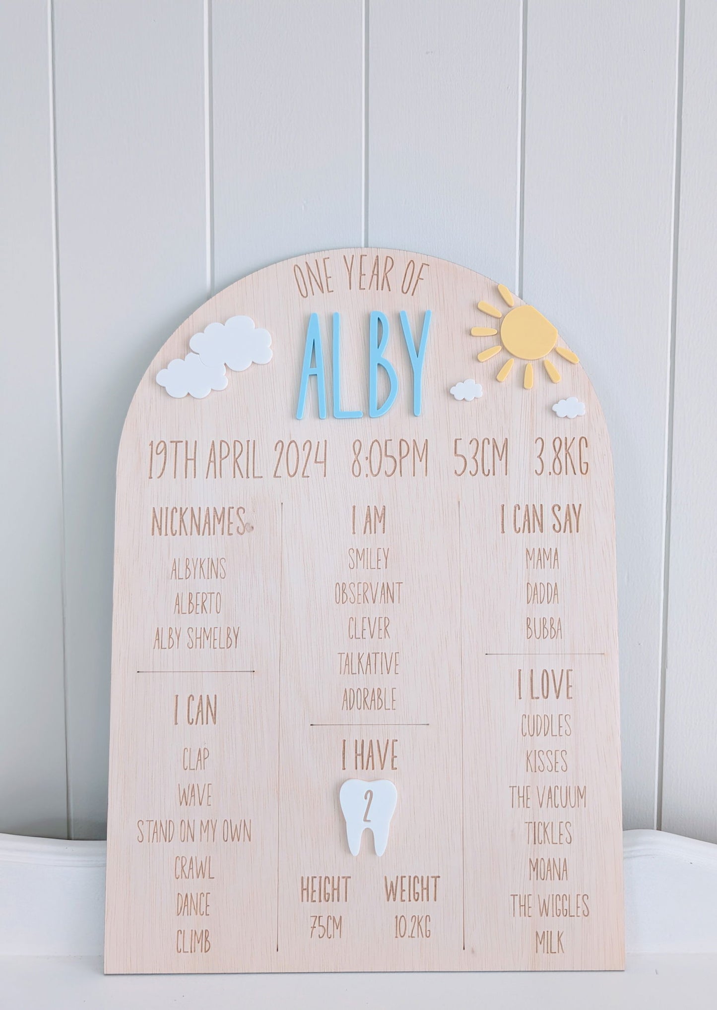 Milestone Board - Sun and Cloud Theme - Lou James Creations