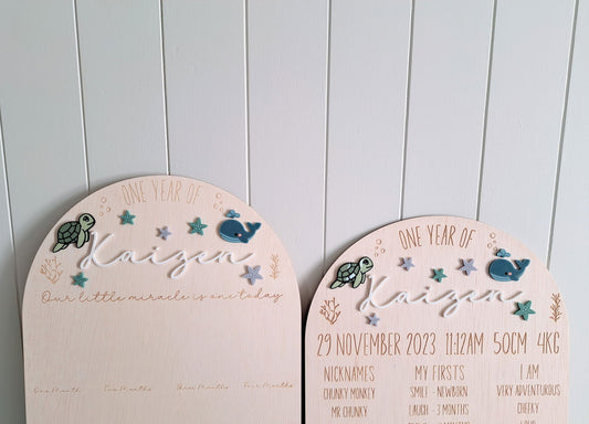 Milestone Board - Under the Sea Theme - Lou James Creations