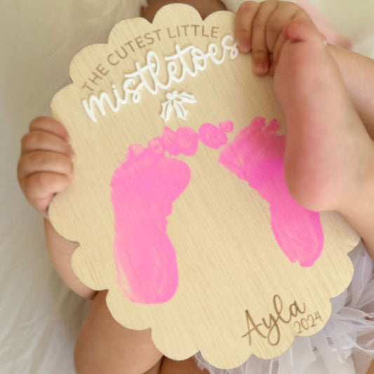 Mistletoes Footprint Plaque - Lou James Creations